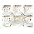 Corelle Dinnerware Dessert Plates Set, Square Splendor 6.5" Perfect Size For Dessert, (Set of 6)