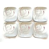 Corelle Dinnerware Dessert Plates Set, Square Splendor 6.5" Perfect Size For Dessert, (Set of 6)