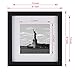 One Wall UPGRADED Tempered Glass 4PCs 8x8 Picture Frames Black with 1 Mat for 4x4 Pictures, Wood Instagram Photo Frames