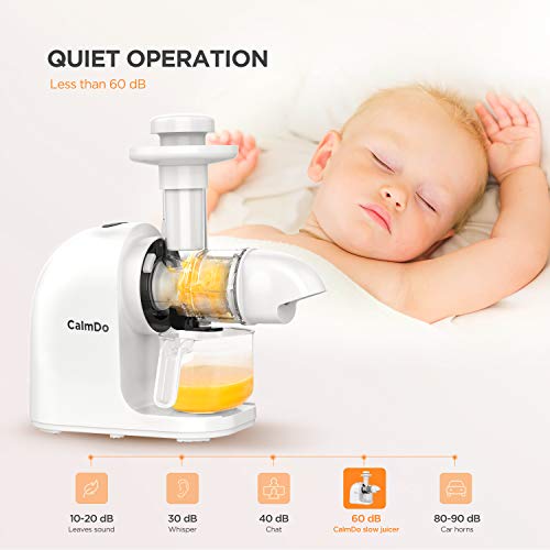 CalmDo Masticating Juicer, Slow Juicer Extractor with Ceramic Auger, Antidrip Mouth, Quiet