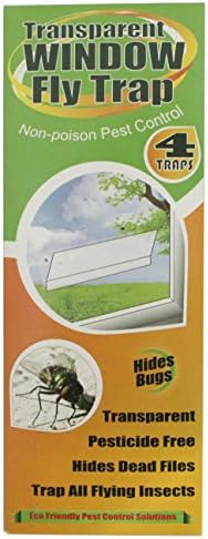LeaveMeBe Window Fly Trap 4-Pack, Indoor Transparent Flies Catcher, Scentless, Toxic Free, Gnat Killer (Packaging May Vary)