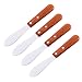 8" Stainless Steel Straight Edge Butter Cheese Cream Sandwich Condiment Spreader Knives with Wood Handle for Kitchen Tools, Cooking Utensil, Event Guest Serving (4 Pack)