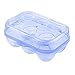 YOHA Clear Egg Storage Box Delicate 6 Girds Egg Dispenser Holder Case Refrigerator Crisper Camping Picnic Travel Portable Egg Carriage,Blue-6