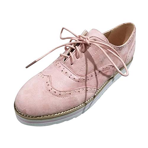 Sports Shoes Women,Hot! Oliviavan Women's Round Toe Solid Color Ankle Flat Suede Casual Lace Up Shoes - Thumbnail 2