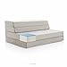 LUCID 4 Inch Folding Mattress and Sofa with Removable Indoor / Outdoor Fabric Cover - Queen Size