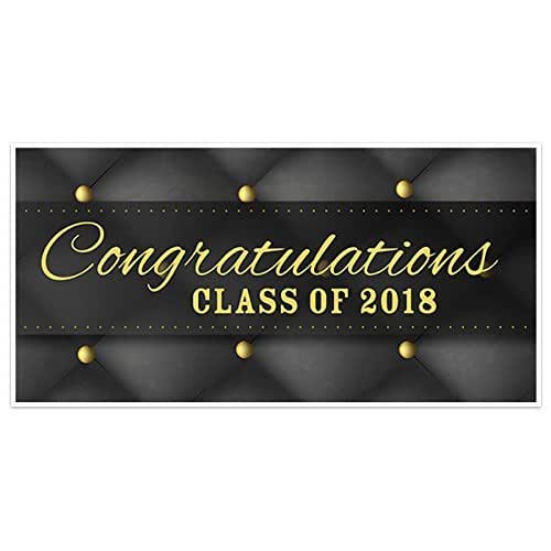 Luxury Black and Gold Prom Banner Personalized School Dance