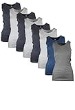 Emprella 100% Cotton Ribbed Ultra Soft Summer Workout Camisole Multipurpose Full Length Tank Tops for Women, Pack of 7, Assorted Color