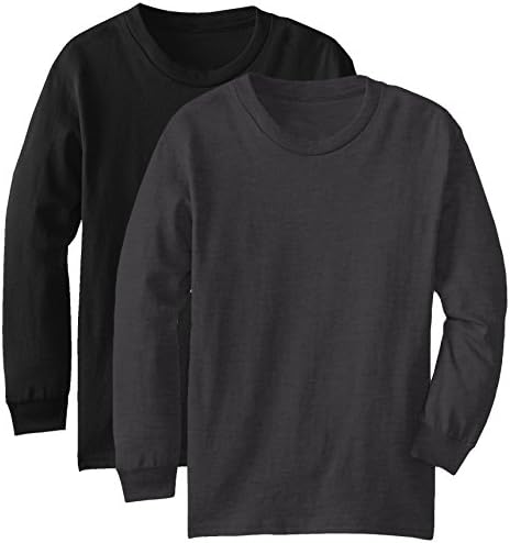 Regular Fit Youth Long Sleeves Cotton TShirt - Boys Girls 7-16 Yrs Old - Pack Deal