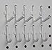 White Pegboard Locking Hooks 25 J Hooks & 25 L Hooks 50 pack