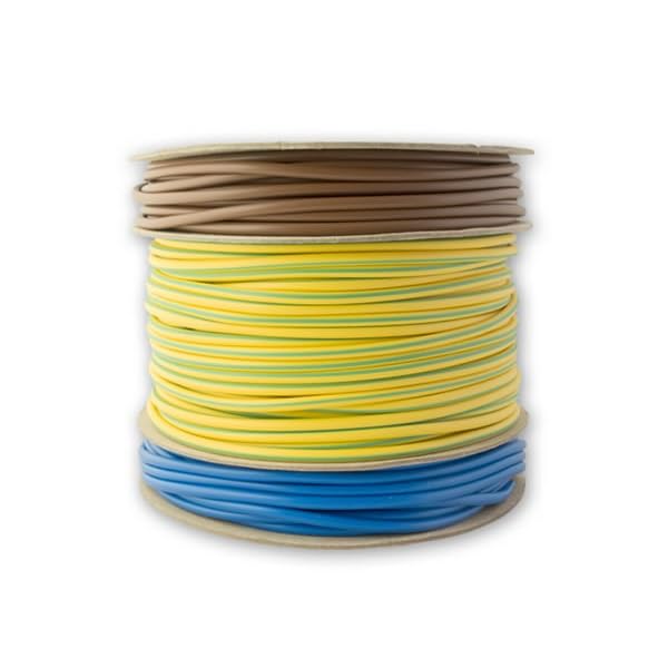 TEW 4mm Electrical Cable Sleeving Multi Reel, Drum 60m x Green/Yellow, 20m x Brown, 20m x Blue - Earth Live & Neutral TEWSLD4M