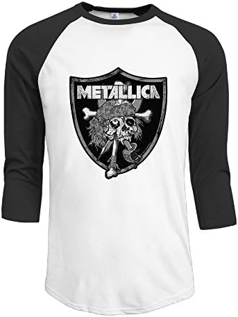 NOSOSO Mens Metallica Logo 3/4 Sleeve Baseball T Shirt Raglan Jersey Shirt