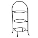 Creative Home 3-Tier Metal Dessert Stand – Elegant Iron Wire Display Rack for Afternoon Tea, Buffets, Banquets, Hotels, and Restaurants, Ideal for Cakes, Pastries, Fruits, and Hot Pot Ingredients (Fits Standard 8” Plates, Black, 18.5” H)