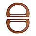 Beautyflier 1 Pair of Solid Wooden Oval Shaped Handles Replacement For Handmade Bag Handbags Purse Handle Charming Frame Canvas Shopping Tote (Light Brown)