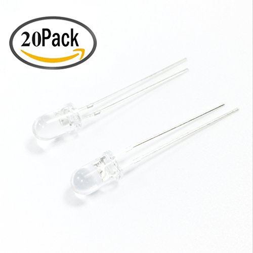 HiLetgo® 20pcs Clear 5mm Head Photodiode Photosensitive Light Sensitive