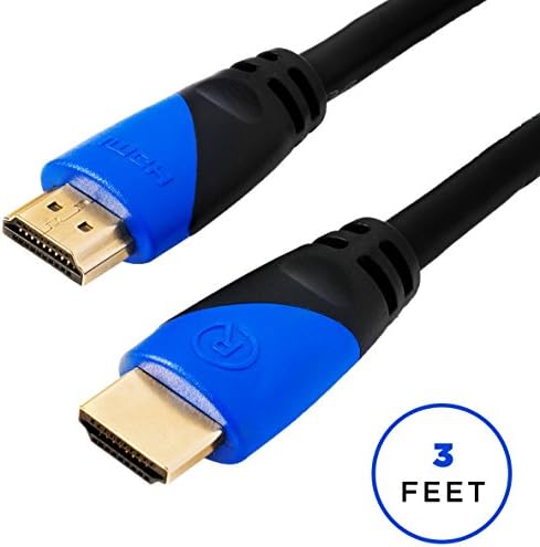 RELM High-Speed HDMI Cable - 3 Feet Ultra High Definition HDMI Cord is 3D, 4K, 2K Ready - Ethernet Enabled for 18 GBP - Supports Master Audio Return
