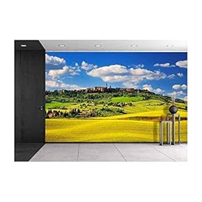 Tuscany Spring, Pienza Italian Medieval Village. Siena, Italy. - Removable Wall Mural | Self-Adhesive Large Wallpaper - 66x96 inches