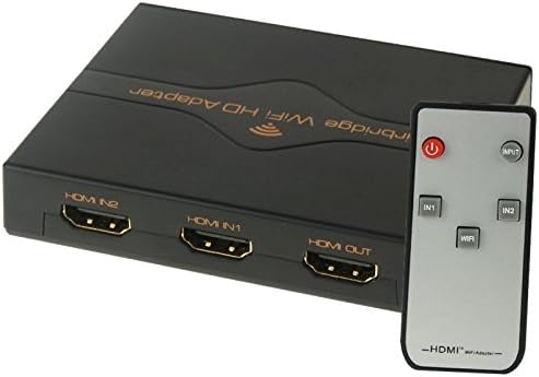 HDMI Cables, Airbridge WiFi HD Adapter, Full HD 1080P HDMI 2x1 Switcher with IR Remote Control, Supports EZcast