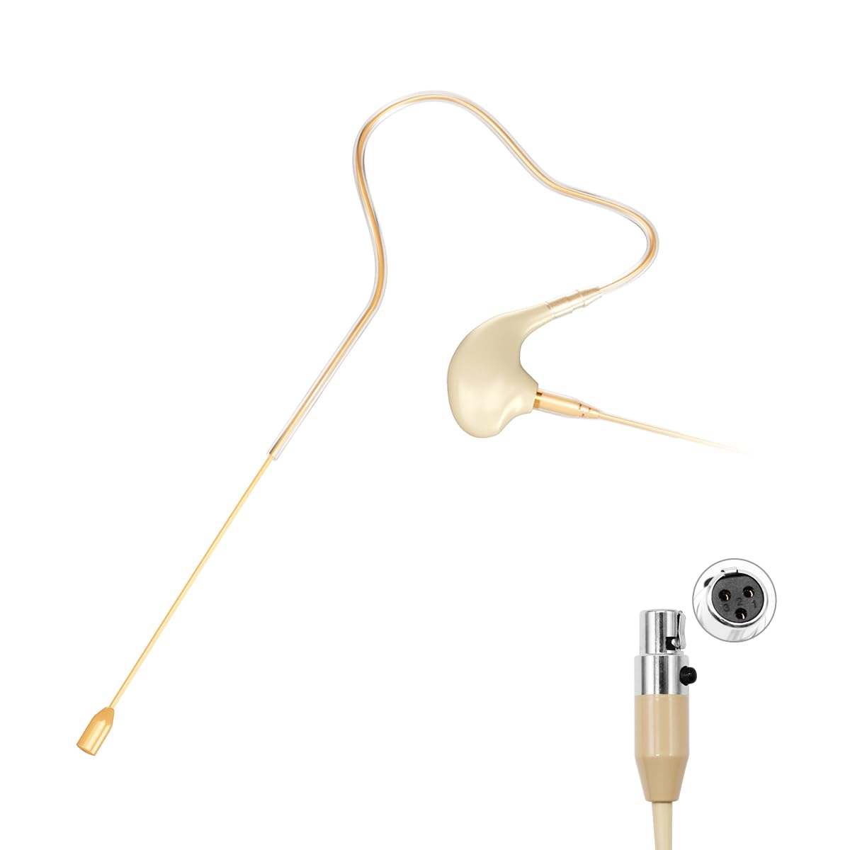 KIMAFUN Single Earset Microphone Ear-hook Over Ear Hanging Condenser Mic Compatible with AKG Wireless Bodypack Transmitters, Ideal for Performances,Theaters, Lectures, Podcasts,HC-830