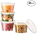 Basix [48 Count 16 Oz Combo] Disposable plastic Deli Food Storage Containers With Plastic Lids, Leakproof, Great For Meal Prep, Picnic, Take Out, traveling, Fruits, Snack, or Liquids