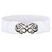 GRACE KARIN Belle Accessories Buckle Style Elastic Waist Belt Womnes Fashion Belt Size L CL0413-2, White (Cl0413-2)