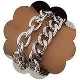 fxmimior Boho Fashion Dainty Simple Gold Silver Chain Beads Bracelets Set for Women Adjustable Beaded Chunky Flat Cable Chain