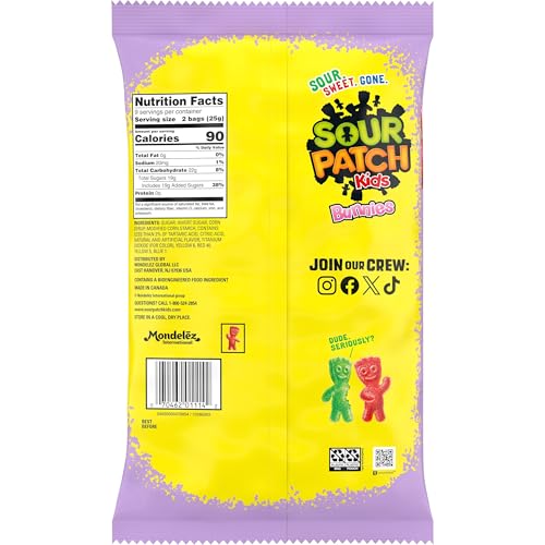 SOUR PATCH KIDS BUNNIES SOFT & CHEWY EASTER CANDY, 18 SNACK PACKS