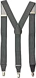 Boxed Joseph Abboud Suspenders, Charcoal Stripe, One Size