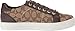 COACH Womens Paddy Low Top Lace Up Fashion Sneakers, Khaki/Chestnut, Size 6.5