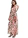Floerns Women's Long Sleeve Chiffon Rose Print Spring Maxi dress