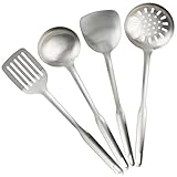 Stainless Steel Cooking Utensil Set, Nonstick Kitchen Utensils Set with Spatula, 4 Piece