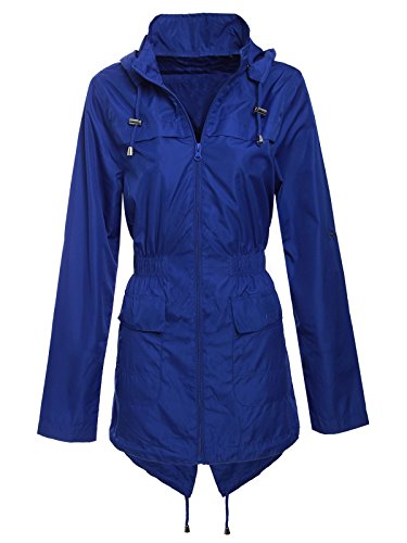 Amber Orchid Women's Mac Plain Fishtail Parka Showerproof Raincoat Hooded Jacket - US 18