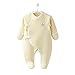 COBROO 100% Cotton Newborn Footie Pajamas with Mittens Side-Belt Infant Footed Sleeper Cozy Warm Baby Outfits Yellow