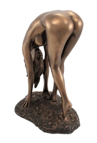 Veronese Bronzed Finish Nude Woman Bent Over Pose Statue Erotic Art