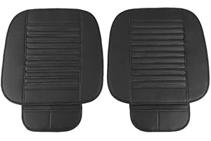 TSUGAMI 2 Pack Car Seat Covers for Front Seats, Breathable Leather Cushion Protector, Anti-Slip Driver Seat Padded with Stora
