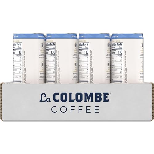 LA COLOMBE COFFEE, DOUBLE DRAFT LATTE, 11 FL OZ CANS (PACK OF 12), COFFEEHOUSE QUALITY COLD BREW, SPECIALTY GRADE COFFEE BEANS, READY-TO-DRINK ON-THE-GO