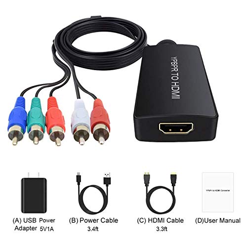 Male Component to HDMI Converter, Dingsun YPbPr to HDMI Converter