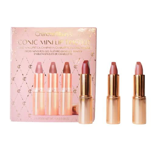 CHARLOTTE TILBURY Iconic Mini Lip Trio Kit Pillow Talk, Walk of No