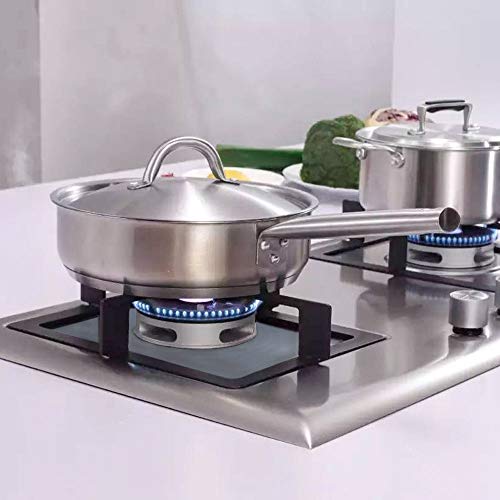 Besego Stove Burner Covers, 8 Pcs Reusable Gas Range Protectors, 0.2mm Thick Stovetop Burner Covers, BPA Free Gas Burner CoversCuttable, Dishwasher Safe Stove Cover（Sliver + Duster & Spatulas） - Thumbnail 7