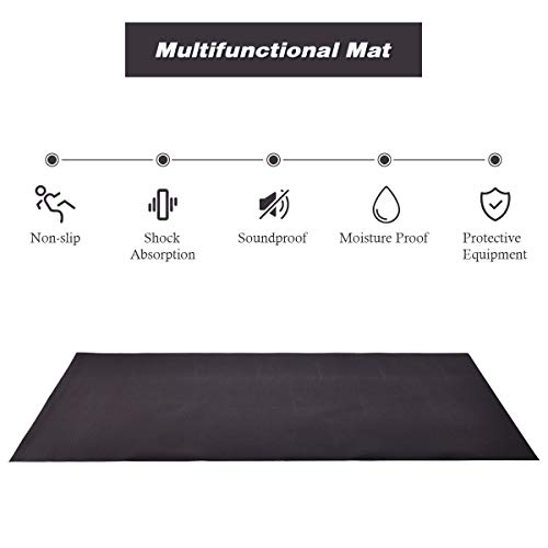Goplus Treadmill Mat for Hardwood Floors High Density Waterproof PVC, Floor Protector Pad for Exercise Equipment for Home and Gym Use, Large Size (6.5' x 3' x 0.25'')