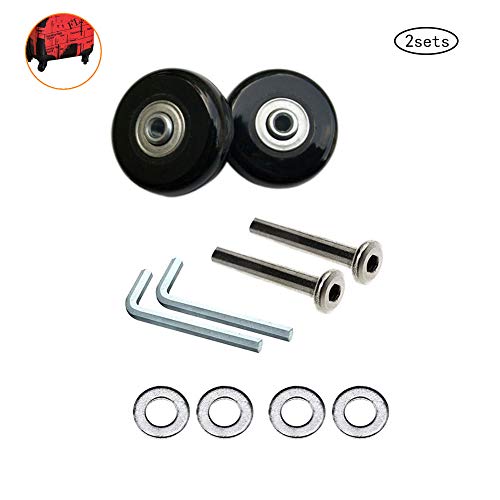 2 Sets Of Durable Luggage Suitcase Replacement Wheels Axles Deluxe Repair Tool 50 X 15mm