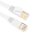 VANDESAIL Ethernet Cable, CAT7 LAN Network Cable RJ45 High Speed Patch Cord STP Gigabit 10/100/1000Mbit/s Gold Plated Lead for Switch/Router/Modem/Patch Panel (10ft, White, Half Gold Plug-1pack)