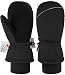 Fazitrip Mittens Gloves 3M Thinsulate Warm Windproof Girls Boys Kids Ski Gloves,Black,S (2-3 years)