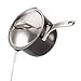 Anolon Nouvelle Copper Hard Anodized Nonstick Sauce Pan/Saucepan with Straining and Lid, 3.5 Quart, Gray