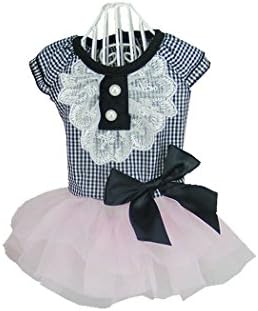 Fashion pet spring summer lace princess costume party dress (S, Black)