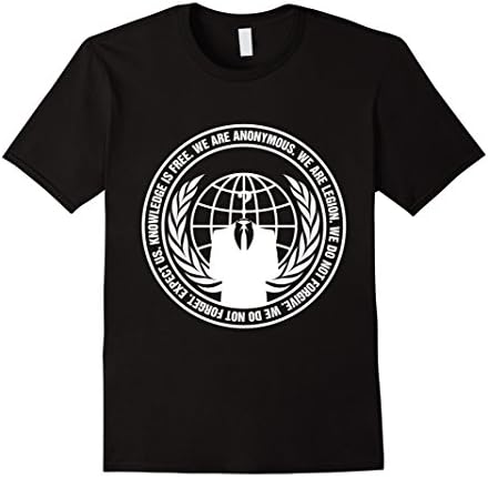 Men's Anonymous Shirt - Guy Fawkes - We are Anonymous Medium Black