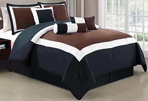 Grand Linen 7 Piece Oversize Brown Black White Color Block