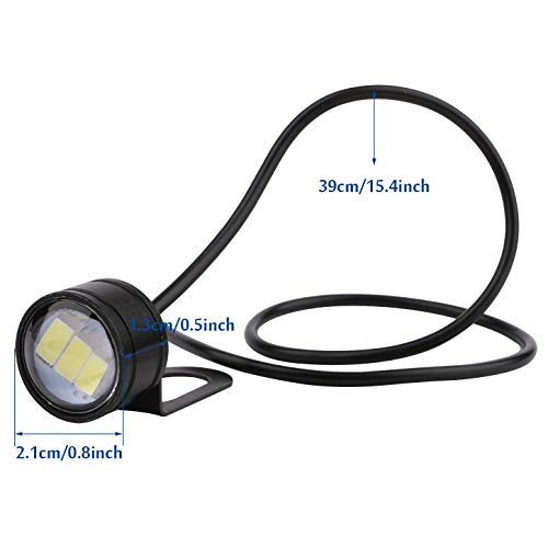 Eagle Eye LED, Yeeco 2PCS DC12V 3W White Daytime Running Lights Bulb, DRL LED Tail Back Fog Light for Car Motorcycle Vehicle