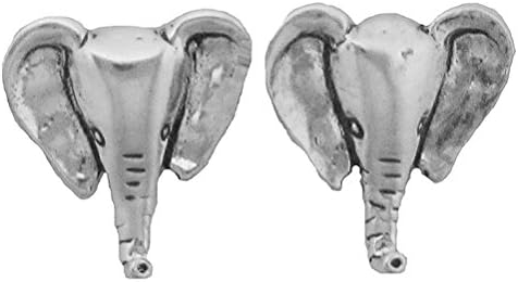 925 Sterling Silver Elephant Head Earrings Charm Trunk Mammal Mammoth