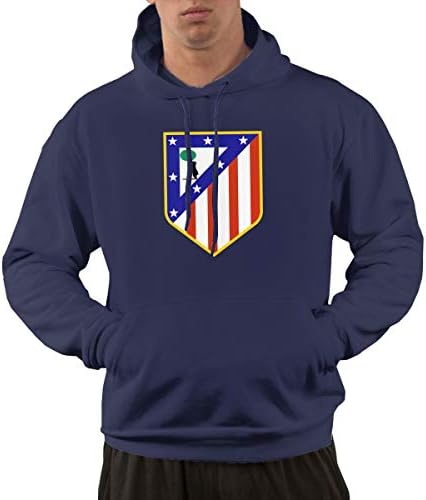 BAIMUDA Atletico Madrid Drawstring Pockets Pullover Hoodie Hooded Sweatshirt for Mens