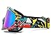 Basecamp Snow Skiing Snowboarding Goggles,Unisex Motocross Sports Snowmobile Snowboard Ski Goggles Anti Fog Dust UV, Dustproof Scratch-Resistant Bendable Windproof Eyewear Protective Glasses (Red)